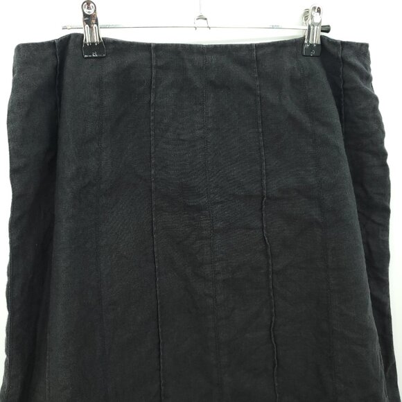 Talbots Irish Linen A-Line Mini Skirt 12 Black - Picture 4 of 13